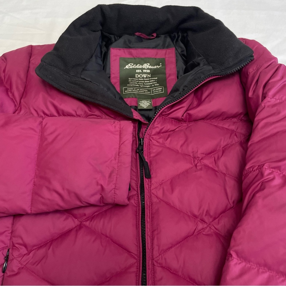 Eddie Bauer Goose Down Puffer Jacket Full Zip Quilted Pink/Purple Women’s Medium